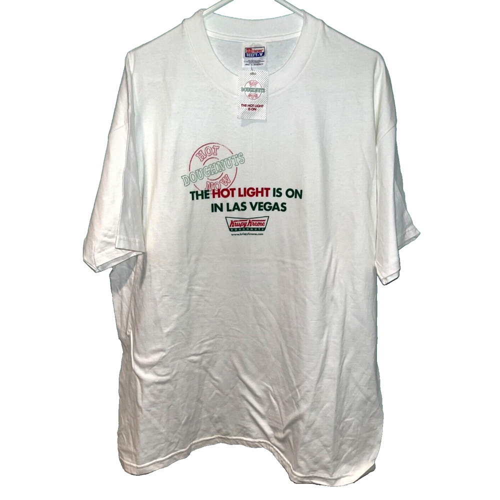 Krispy Kreme Vintage “The Hot Light Is On” Las Vegas T-Shirt NWT Mens XL Hanes - Picture 4 of 11